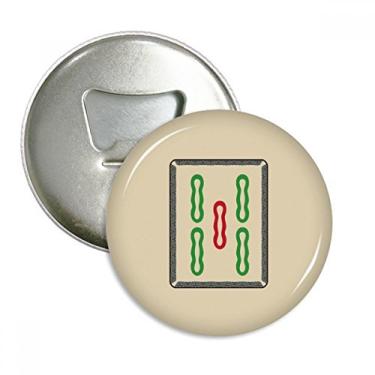 Imagem de Mahjong Bamboo Bar 5 azulejos, padrão abridor de garrafas, ímã de geladeira, emblema multifuncional