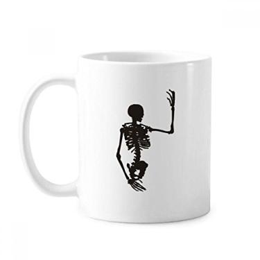 Imagem de Caneca com estampa de esqueleto do corpo humano cerâmica xícara de porcelana de café louça