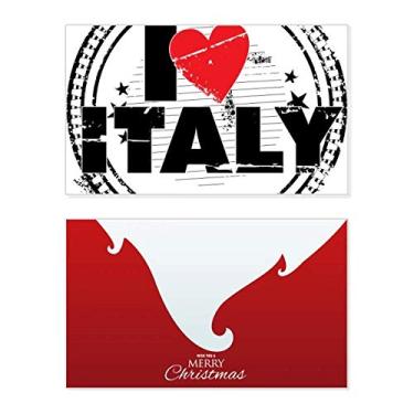 Imagem de I Love Italy Carimbo circular de coração com palavras "Love Italy"