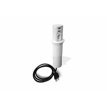 Imagem de Mini Totem Automático 10-1 Tomada + 2 USB Branco