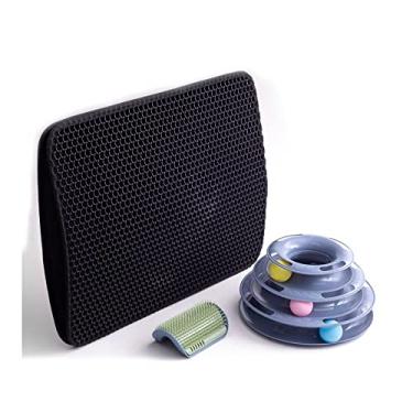 Imagem de KIT GATOS COM TORRE DE BOLINHAS/TAPETE/ESCOVA CATNIP - 3PÇS