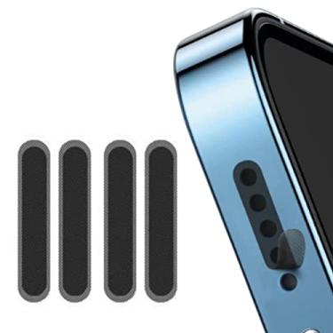 Imagem de Kit 2 Pares Película Protetora Filtro Anti Poeira e Sujeira para Auto Falante Som de Celular Smartphone Qualidade Premium Ultra Fina