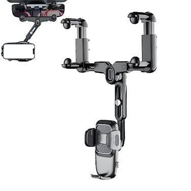 Imagem de pologmase telefone espelhado – telefone retrátil giratório para carro | Suporte para smartphone, telefone retrovisor com rotação 360 graus, adequado para a maioria dos telefones