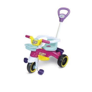 Motoca Triciclo Tico-Tico Dino Pink com Cabo - Magic Toys