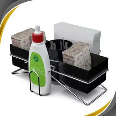 Imagem de Suporte P/Area Café Chá Porta Sachê Guardanapo Adoçante