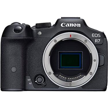 Imagem de Canon Corpo EOS R7, câmera de vlogging sem espelho, vídeo 4K 60p, qualidade de imagem de 32,5 MP, processador de imagem de dois pixels, detecção de assunto, para criadores de conteúdo, Cor: Preto