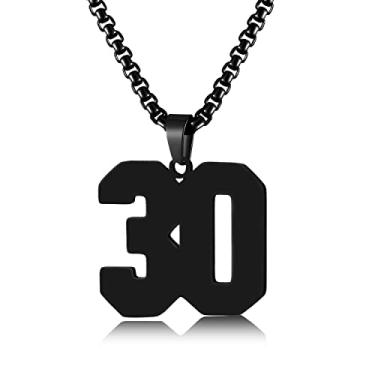 Imagem de HSWYFCJY Colar com números de ouro para homens, pingente de corrente de números de atletas de aço inoxidável, joia esportiva personalizada para meninos, basquete, beisebol, futebol, hóquei no gelo