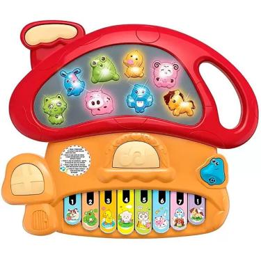 Imagem de Tecladinho Divertido Cogumelo Sons dos Animais DMT6598 - DM Toys