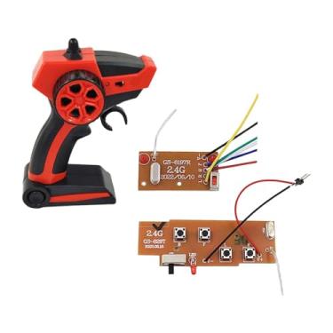 Imagem de Colaxi Sistema de rádio rc durável, acessórios de 4 canais, placa de circuito, transmissor de controle remoto e placa receptora para barcos de, Vermelho