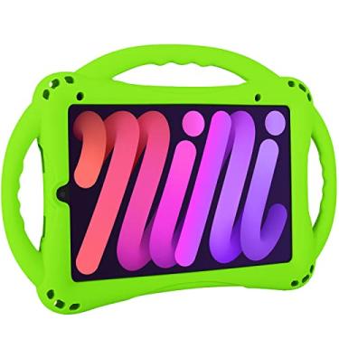 Imagem de TopEsct Capa infantil para iPad Mini 7 (A17 Pro) 2024/iPad Mini6 2021, capa de silicone à prova de choque com suporte para iPad Mini de 8,3 polegadas 6ª/7ª geração, verde