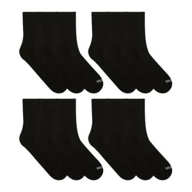 Imagem de 12 Pares De Meias Mash Básica Cano Médio Em Algodão Para Treino Corrid
