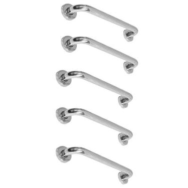 Imagem de Alça de Apoio Barra Inox 30cm Kit 5 Unidades Idoso Acessibilidade Corr