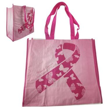 Imagem de Bolsa Ecologica Ecobag Conscientizaçao Cancer de Mama Retulizavel Comp