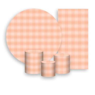 Imagem de Kit Painel De Festa + Trio Capa Cilindro + Faixa Veste Fácil - Xadrez 