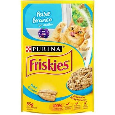 Imagem de Kit com 15 unidades - Ração úmida Friskies adultos peixe branco ao mol
