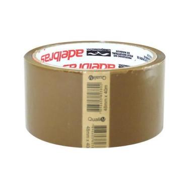 Imagem de 4 Fitas Adesiva Embalagem Qualitape Adelbras 48mm X 40m Transparente/M