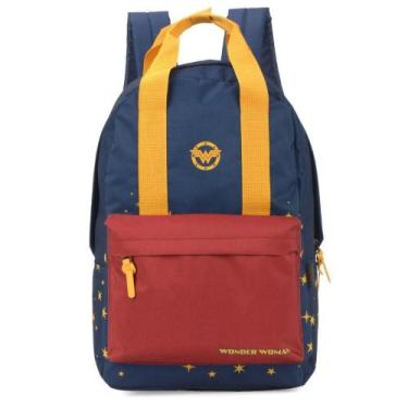 Imagem de Mochila Mulher Maravilha Luxcel Grande Escolar Viagem Menina