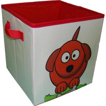 Imagem de Caixa Organizadora De Brinquedos Estampada 28X30X28 Cachorro - Organib