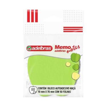 Imagem de Bloco de Notas Autoadesivas Adelbras Memo Note Maça Verde Neon e Amare