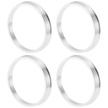 Imagem de INFINAUTO Anéis centralizados no cubo da roda do carro OD 72,1 mm para ID 66,6 mm Eixo central de rodas com absorção de choque Hubrings liga de alumínio tom prateado durável