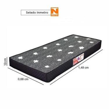 Imagem de Colchão Mini Cama Espuma Liso D20 Cinza 68 x 148 x 12cm - PRORELAX