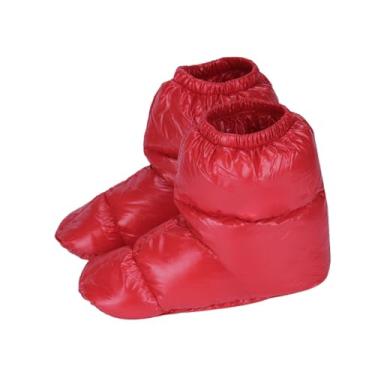 Imagem de predolo Inverno para baixo chinelos calçados bootie sapatos leves pés capa meias tornozelo botas de neve para pesca indoor esqui ao ar livre, Vermelho