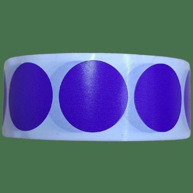 Imagem de Etiqueta Adesiva Bolinha Colorida Roxo 25Mm 2,5 Cm Rolo 1000