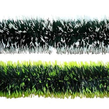 Imagem de Festão de Natal Metalizado Nevado Verde - 2m x 9cm - Extra Festas