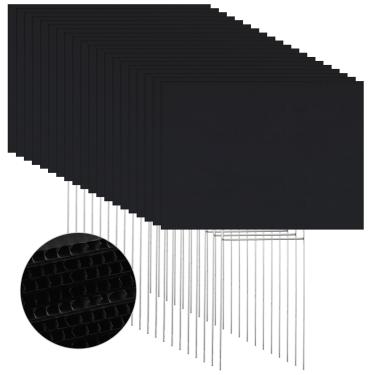 Imagem de Tuanse Placas de Jardim Em Branco com 20 Pacotes com Estacas Placas de Gramado de Plástico Corrugado Em Massa de Tamanho Duplo para Venda de Garagem Ao Ar Livre Imóveis Open House Rent Guidepost Decor