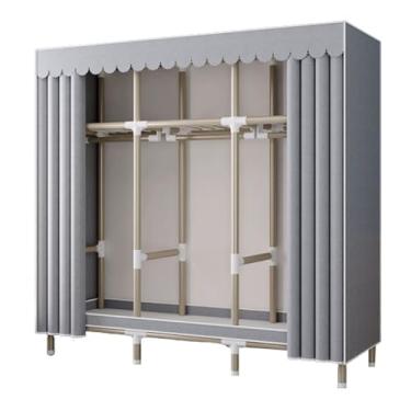 Imagem de Guarda-roupa Armário de guarda-roupa portátil simples armário de armazenamento autônomo rack de roupas armário de pé para casa fácil de montar armário