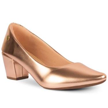 Imagem de Sapato Scarpin Feminino Metalizado Fashion - RHN SHOES, Cobre metaliza
