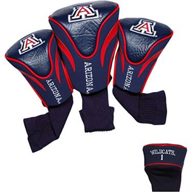 Imagem de Capas de cabeça para clube de golfe Team Golf NCAA Contour (3 unidades), numeradas 1, 3 e X, serve para grandes motoristas, utilitários, clubes de resgate e fairway, forro de veludo para proteção extra de clube, Arizona Wildcats, Arizona Wildcats, One Size