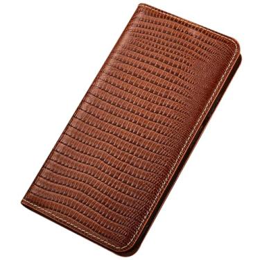 Imagem de LTLMYDAM Capa carteira para Samsung Galaxy S25 Ultra/S25 Plus/S25, capa flip clássica de couro genuíno com compartimento para cartão, proteção contra choque, capa interna, marrom, S25 Plus