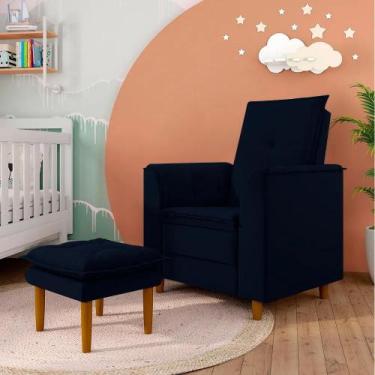 Imagem de Poltrona de Amamentação Quarto Infantil com Puff Kate Pés Palito Velud