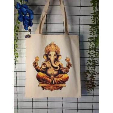 Imagem de Bolsa Ecobag - GANESHA DOURADO - Ecológica 100% Algodão Cru - Lojas Áu