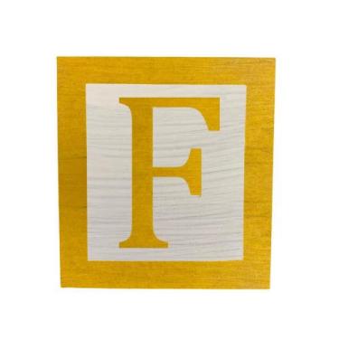 Imagem de Cubo Branco Letra Amarela com Aplique Festa Chá de Bebê Decoração 8x8x