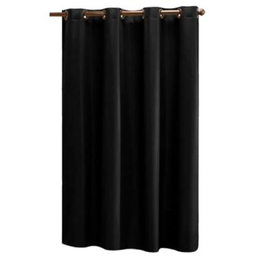 Imagem de Cortina Blackout PVC (Plástico) com UMA FOLHA Corta Luz 100% 1,40M x 1,30M de Parede com Ilhós (PRETO)