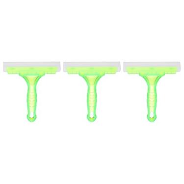 Imagem de HARFINGTON 3 rodos de rodo de 15 cm de comprimento, lâmina de água, rodo de chuveiro com alça antiderrapante para limpador de janela de para-brisa de carro, porta de vidro, verde claro