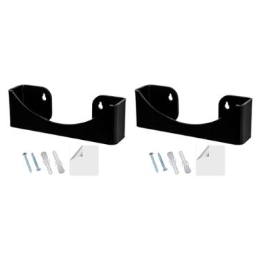 Imagem de Ioensy Rack de chapéu de cúpula vertical para parede, toucador de beisebol Organizador prático de chapéu de parede para apartamento de entrada do dormitório, Black 2 Pedaços