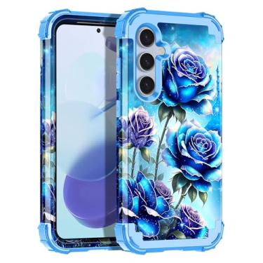 Imagem de Miqala Capa compatível com Galaxy S24 FE 5G, que brilha no escuro, três camadas, resistente, proteção à prova de choque, amortecedor de plástico rígido + capa protetora de silicone macio para Samsung
