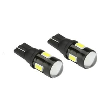 Imagem de Par Lâmpada Pingo T10 6 Leds Com Projetor Farolete Teto