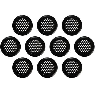 Imagem de 10 peças de saídas de ar 53 mm circular com ventilação de aço inoxidável com abertura redonda de malha para cozinha, banheiro, armário, guarda-roupa, preto