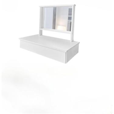 Imagem de Penteadeira Camarim Suspensa Com Espelho 1 Gaveta Quarto (Branco)