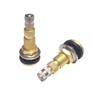 Imagem de TR618A Hastes de válvula de trator líquido de ar sem câmara de fixação resistente - pacote com 2 para pneus sem câmara, rodas industriais, agrícolas, tratores e niveladores