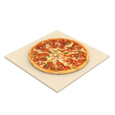 Imagem de BMMXBI 13.25インチ正方形ピザストーン Ooni Karu 12ピザオーブン用 高品質セラミックグリルプレートアクセサリー ピザベーキングストーン オーブン/グリル用 熱衝撃耐性 パンやクッキーに最適