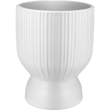 Imagem de Cachepô Redondo Home&co Vaso Decorativo Planta Cerâmica 18x14x14cm Gelo