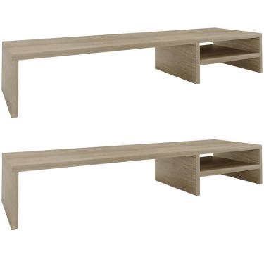 Imagem de Kit 02 Suportes Para Monitor Stand Home Office Lap 90 Cm L03 Amadeirado - Lyam