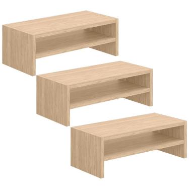 Imagem de Kit 03 Suportes Para Monitor Stand Home Office Lap 63 Cm L03 Amadeirado - Lyam