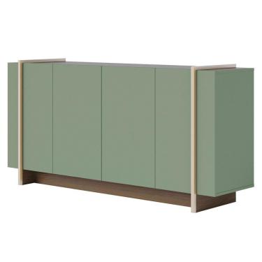 Imagem de Balcão Aparador Buffet 4 Portas 160cm Barcelona C05 Hortelã/amêndoa - Mpozenato