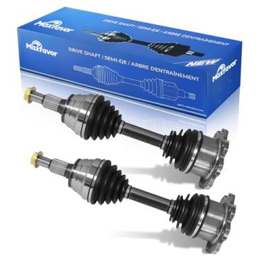 Imagem de Eixo dianteiro CV compatível com Chevy Silverado 2500/3500 HD 2011-2019, para GMC Sierra 2500/3500 HD 2011 2012 2013 2014 2015 2016 2017, um par de juntas CV de passageiro do lado esquerdo direito